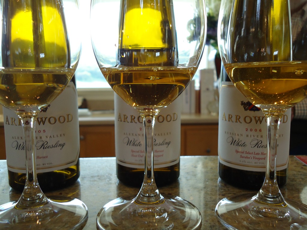 Excellent late harvest Rieslings at Arrowood Estate