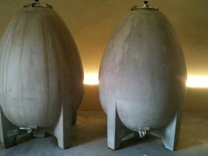 Larmandier-Bernier Egg shaped cement tanks used for the Rosé de Saignée