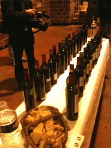 One of the line ups at the Millesima tasting