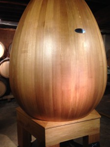 Wooden egg at Champagne de Sousa