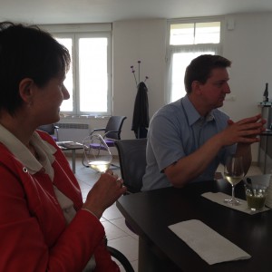 Franck and Isabelle Pascal explaining their bioenergetic winemaking techniques